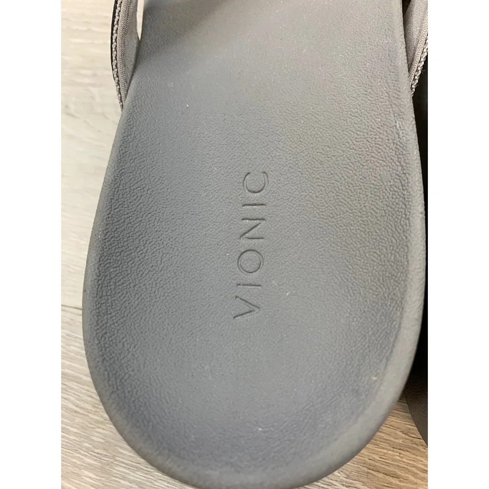 Vionic Women's High Tide II Pewter Gray Platform Sandals 11 Flip Flops Shoes